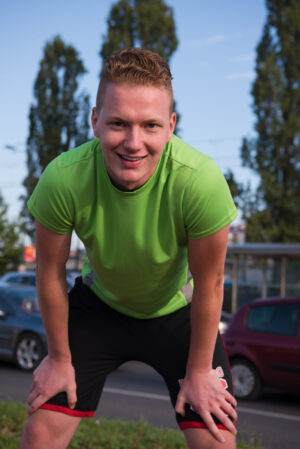 portrait of a young man on jogging